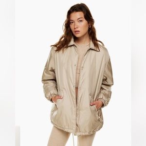 Aritzia TnA Coaches Jacket, fluent taupe, Size Small, perfect condition.